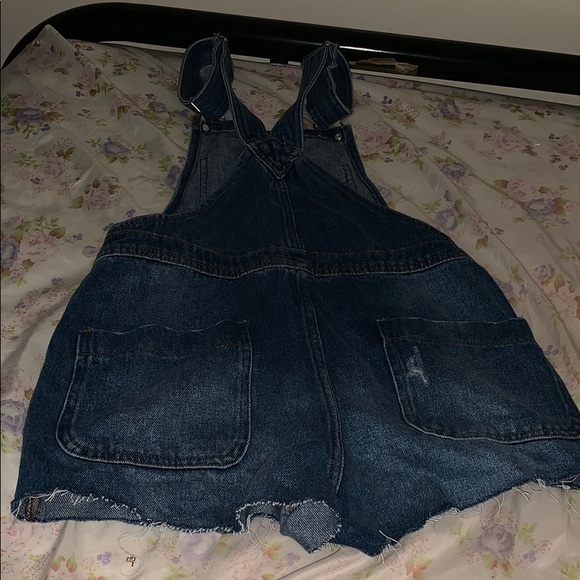 Denim blue jean overalls shorts - Picture 4 of 4